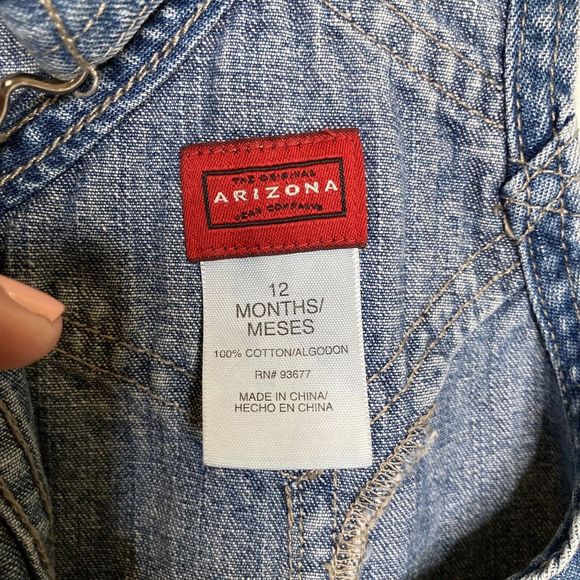 Arizona Original Jeans Toddler Baby 12 Months Bib Overalls Blue Denim Farmer Kid - Picture 9 of 9